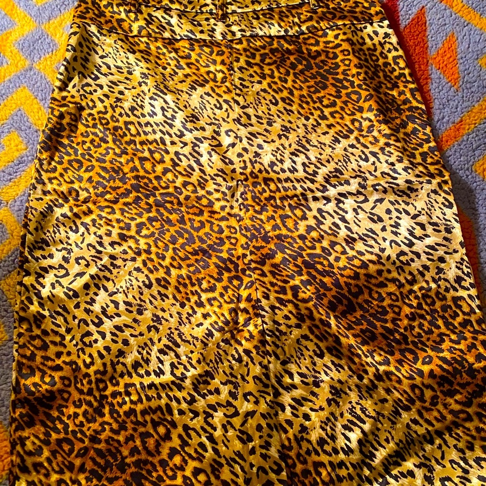 Leopard Satin Sexy Pencil Skirt